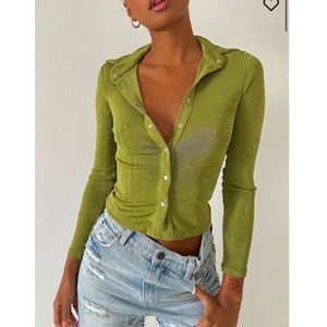 Princess Polly Elody Long sleeve top green